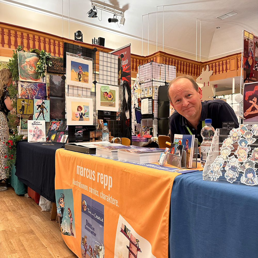 Am Stand von Marcus Repp beim Comic Salon Erlangen 2024